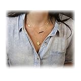 Zealmer Multilayer Pendant Triple Chain Necklace Long Gold Tone Necklaces For Women