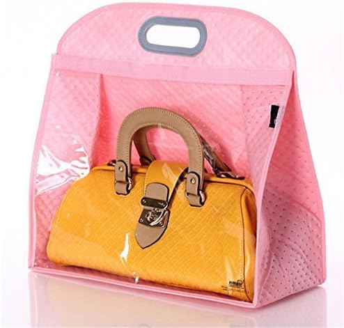 Handbags Storage Hanging Closet Bag Organizer Purse Holder PVC Bag Save Space 2 Pack (XL, pink)