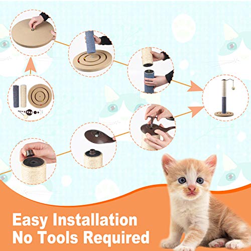 67i Kitten Cat Scratching Post for Indoor Cats Scratcher Cat Small Scratching Post Cat Sisal Rope 19.7\