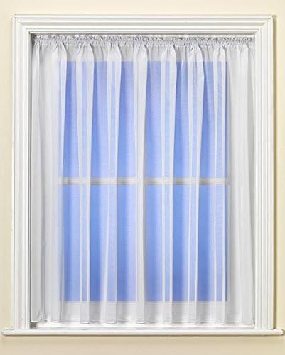 Dunelm Plain White Net Curtain With Lead Weighted Hem Sold By The