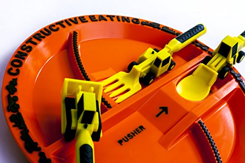 Constructive Eating - Construction Utensil Set with Construction Plate