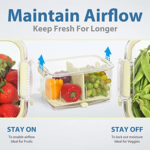 Felli Duo Fresh Produce Saver Containers for Refrigerator Air Vent