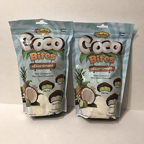 Anastasia Confections Coco Bites! Assorted Flavors! Piña Colada! Key Lime! Classic Original! Real Coconut In Rich Dark Chocolate! Gluten Free! (2 Pack)