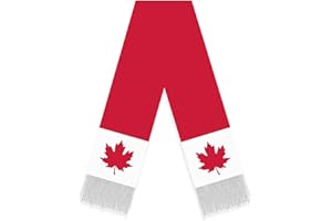 Novel Maple Flag Scarf, 5FT Long Canada Leaf Velvet Shawl,150×18cm Decor For Football Basketball Sport Parade Graduation