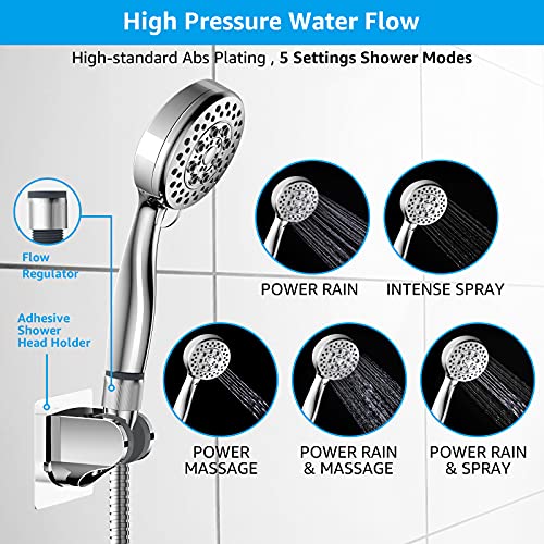 12 Inch Rain Shower Head with Handheld Spray Combo, Dual Detachable