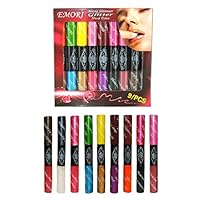 Lip Gloss Perfection Set 9 Dual Side tube 18 Colors (Matte, Shimmer, Glitter) Lip Gloss Makeup Set