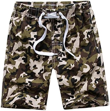 Echinodon Boys Swim Shorts Fast Dry Boardshorts Adjustable Waist Beach Shorts with Side Pockets for Swimming Surfing