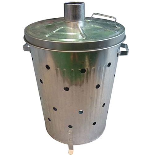 Galvanised Incinerator Bin Garden Leaves Wood Burner 90L Amazon.co.uk Garden & Outdoors