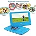UEME Portable DVD CD Player with 9 Inch LCD Screen, Car Headrest Canvas Case, Remote Control, SD Card Slot and USB Port, Personal DVD Player with Rechargeable Battery PD-0093 (Blue)