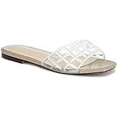 RJYLP Jelly Slides Sandals for Women Clear Hollow Slip on Mesh Jelly Flats Sandals Summer Beach Slides Shoes