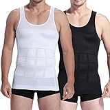 Mens Slimming Body Shaper Undershirt Vest Shirt Abs Abdomen Shaperware (S- XXL) (M/ Black)