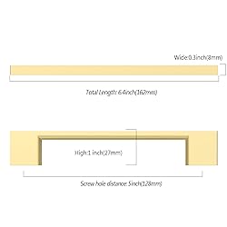 Asidrama 10 Pack 5 Inch(128mm) Brushed Gold Kitchen