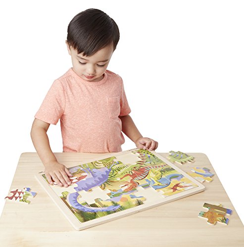 Melissa & Doug Dinosaurs Wooden Jigsaw Puzzle With Storage Tray (24 pcs)