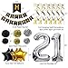 21st Birthday Decorations,21st Birthday Party Supplies Include 89Pcs Silver Number 21 Balloons Banners Hanging Swirls Paper Pompoms Pentagram Balloons Multicolored Balloons for Girls Boys Women Men