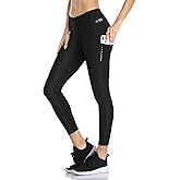 Santic Women's Cycling Pants High Waist 4D Padded Cycling Capris Shorts 3/4 Biking Tights Pockets