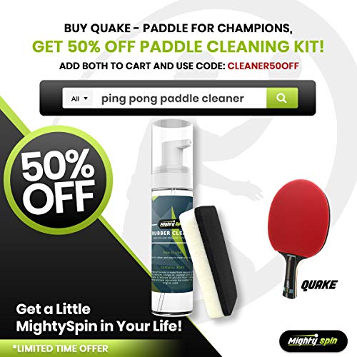 MightySpin Quake Pro Carbon Paddle Professional Level Table Tennis Racket 2.1 mm Rubber - Killer Spin Speed Ping Pong Paddles - Superb Carbonate Rackets Tech - Thumbnail 5