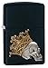 Zippo Skull with Crown Pocket Lighter, Black Matte