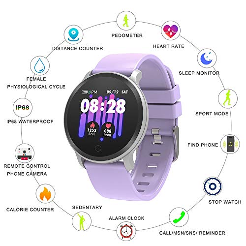 BingoFit Fitness Tracker, Smart Watch IP68 Waterproof Activity Tracker with Heart Rate Monitor, Sleep Monitors, Calorie, Pedometer, Blood Pressure Sport Smartwatch for Men Women Kids Gifts - Thumbnail 2