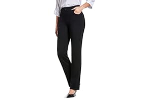 Bamans Dress Pants Women Work Business Pants Pull On Office Straight Leg Trousers High Waisted Ladies Slacks