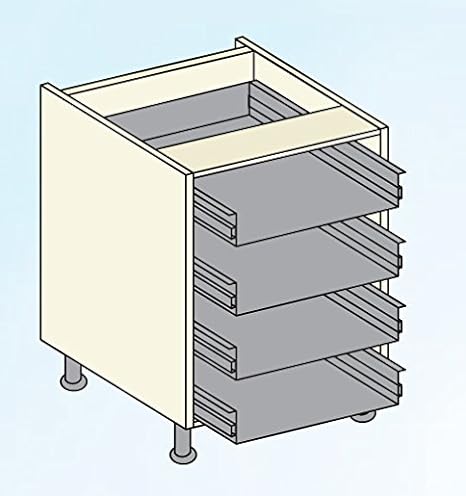 Stocked Stone Grey 4 Drawer Base Units Inc Mfc Stone Grey Drawers
