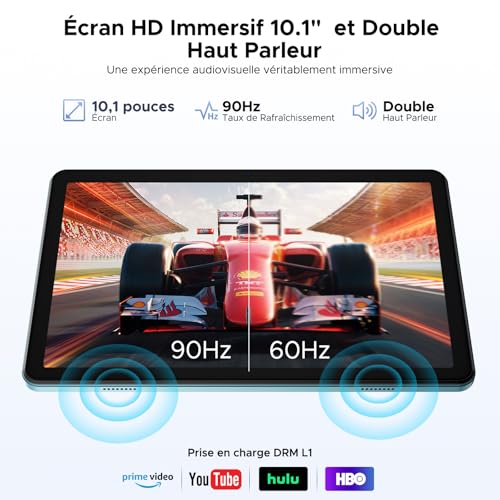 P10 Tablets Android, Tablet 10 Pulgadas, 90Hz Display, 7000mAh Tablet Android 16 con Gemini AI, 48GB RAM+128GB ROM, T310 CPU, 8MP+5MP, Widevine L1, Bluetooth 5.0, Face ID, Tablet con Teclado, Azul