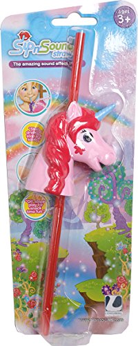 Sipn sound straw- unicorns- pink