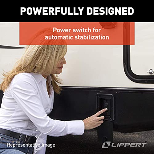 Lippert Components High Speed Power Stabilizer Jack Kit with Black Waterproof Switch Kit (298707