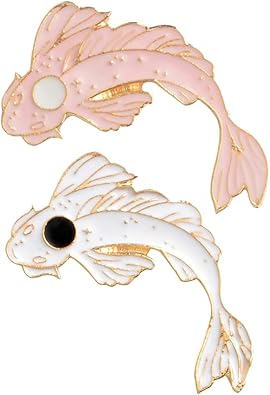 Sodial 2pcs Broche Poisson Yin Yang Broches épingle émail