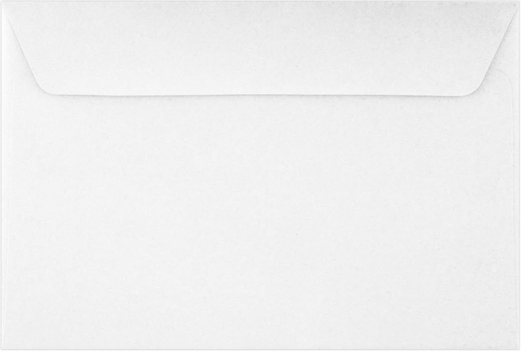 6 x 9 Booklet Envelopes in 24 lb. Bright White for Mailing a Business Letter, Catalog, Financial Document, Magazine, Pamphlet, 50 Pack (White) : Office Products