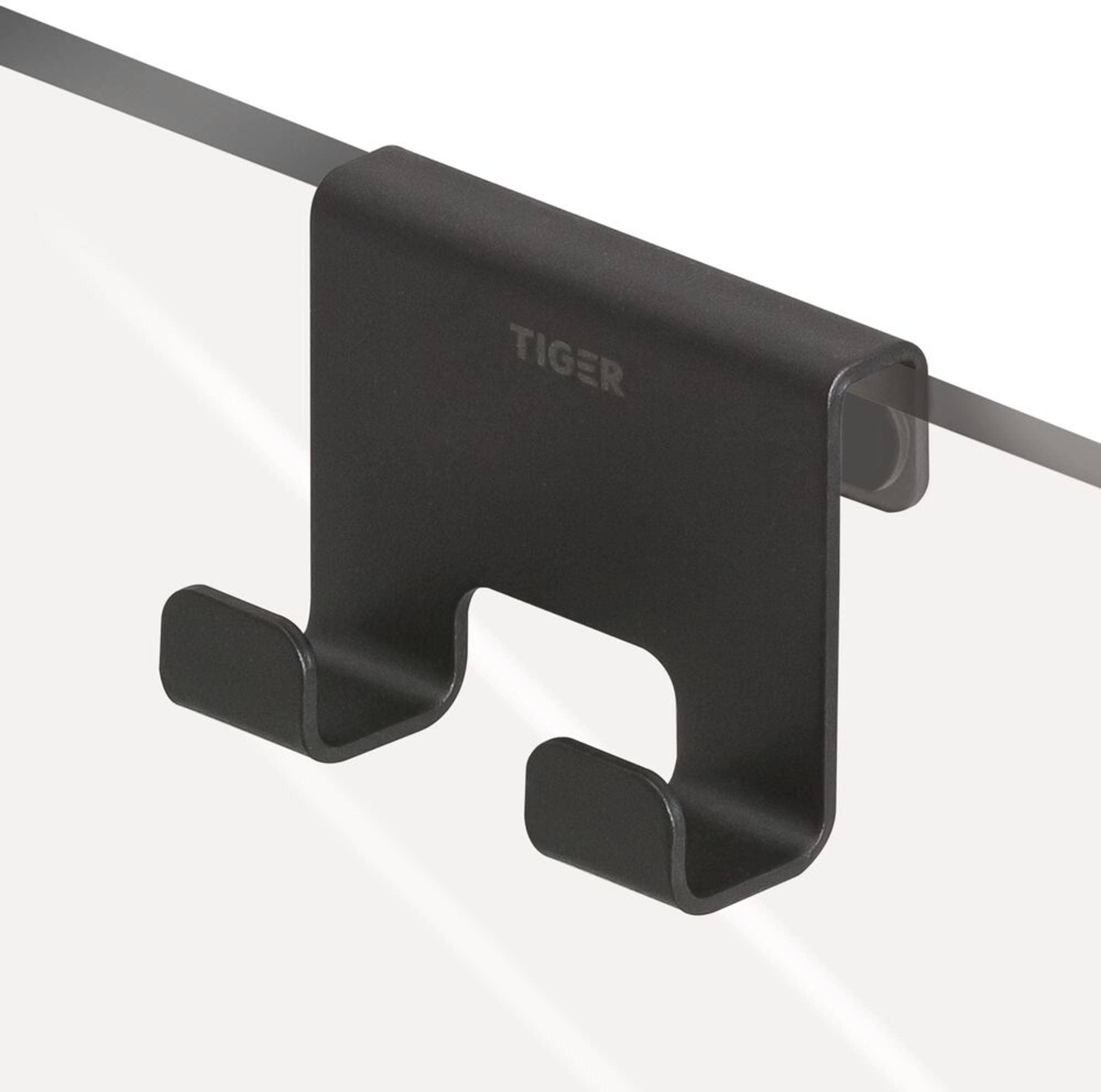 Tiger Caddy, Shower enclosure, Towel hook 6-8 mm, Black, 35x70x50mm