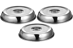 OUNONA 3pcs Stainless Steel Food Dome Covers Portable Plate Covers for Dinner Plates for Grilling Steaks
