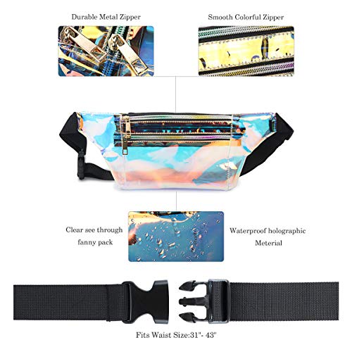 image for Mum's memory Holographic Fanny Pack for Women - Metallic Sport Waist P