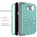 LONTECT Compatible Galaxy S8 Case Luxury Glitter Sparkle Bling Heavy Duty Hybrid Sturdy High Impact Shockproof Protective Cover Case for Samsung Galaxy S8, Shiny Teal