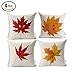Wonder4 Home Decorative Autumn Leaves Printing Cotton Linen Throw Pillow Cover Cushion Case 18