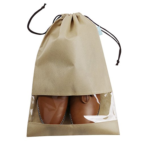 iwill CREATE PRO Shoe Storage Organizer Bags for Shoe Closet, Travel Shoe Storage Pouch for Trip, Khaki, 10pcs - Thumbnail 2