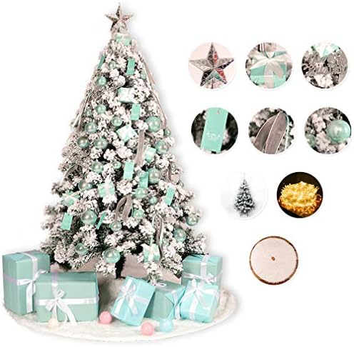WAOBE DIY Christmas Tree, 2Ft 3Ft 4Ft 5Ft 6Ft Easy Assembly Christmas Tree Full Set Accessories, Spruce Tree Flocked