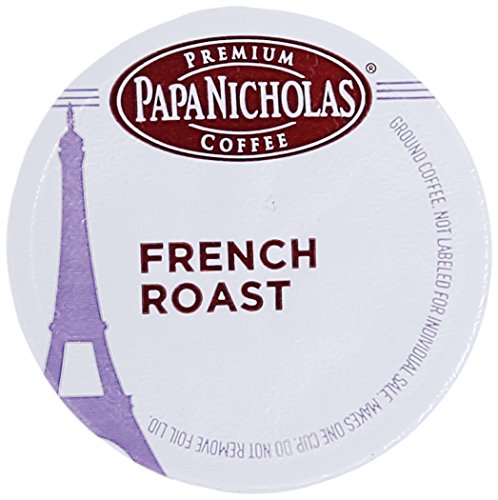 PapaNicholas Coffee Single Serve Coffee Cups Fits Keurig K Cup Brewers, French Roast, 12 Count