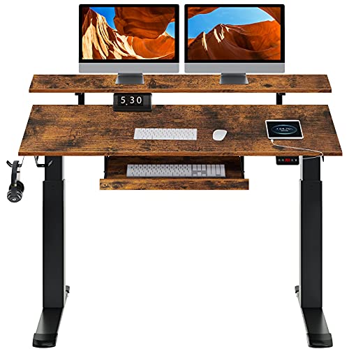 Rolanstar Height Adjustable Standing Desk, 47 Inches Electric Stand Up