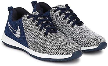FUCASSO Men's Fine Quality and Comfortable Grey Blue Sports Shoes