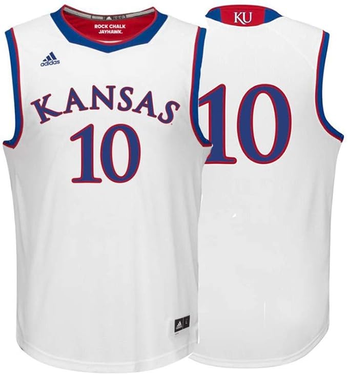 adidas Kansas Jayhawks NCAA 10 White Replica Basketball