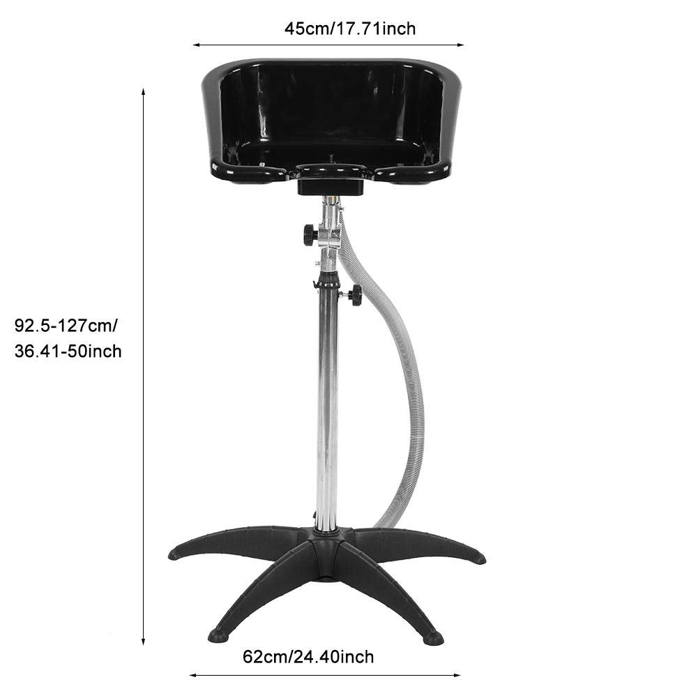 Adjustable Height Hair Basin, Barber Salon Bowl Plastic Shampoo Hair Treatment Bowl, Lifting Rotating Beauty Salon Hairdressing Salon Shampoo Sink with Drain: Beauty