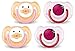 Avent Animal Soother Pacifier (6-18 Months), 4 Pack - Orange/Pink