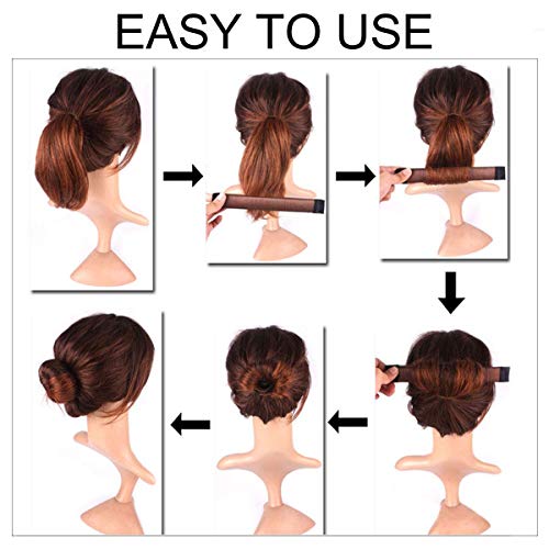 Magic Hair Bun Shaper Set, 2 Pcs Magic Hair Clip Twist Hair Braiding Set, 2 Pairs Topsy Tail Loop Hair Kit Ponytail Maker, 2 Pcs Donut Hair Bun Tool - Thumbnail 4