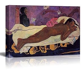"Manao Tupapau (Spirit of The Dead) by Paul Gauguin - French Post-Impressionist - Canvas Art Home Art - 12x18 inches