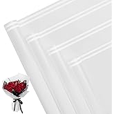 NESCCI 20 Sheet Flower Wrapping Paper - Waterproof Floral Bouquet Wrapping Paper, Florist Supplies Packaging Paper for Wedding Birthday Gift DIY (Gradient White)