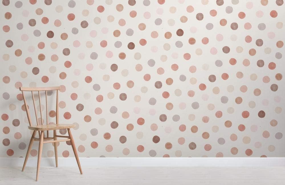 Dotty Warm Warm Tone Watercolour Polka Dot Wallpaper Mural250cmx175cm