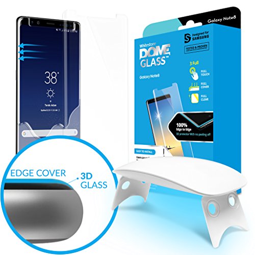 Dome Glass Galaxy Note 8 Screen Protector Tempered Glass Shield, [Liquid Dispersion Tech] 3D Curved Full Coverage, Easy Install Kit and UV Light by Whitestone for Samsung Galaxy Note 8 (2017) - Thumbnail 7
