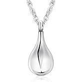XIUDA Teardrop Urn Necklace for Ashes Memorial Cremation Jewelry Ashes Keepsake Urns Pendant Necklace for Ashes for Women Men