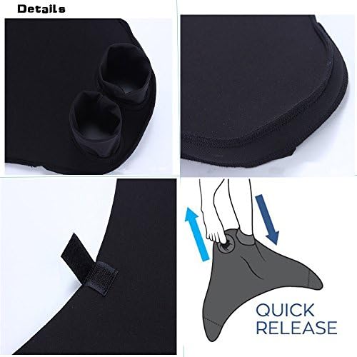 GOALUKK Mermaid Tails with Monofin for Swimming,Training Diving Fins Swim Fins for Kids and Adults(Black)