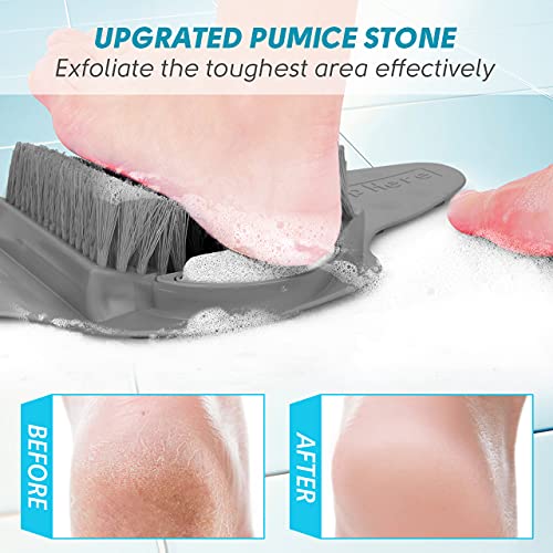 BESKAR Shower Foot Scrubber with Pumice Stone, Foot Clean, Smooth